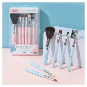 Luxury 6in1 Cosmetic Brush Kit Synthetic Hair Silky Smooth Makeup Brush Set for Foundation Blush Eyeshadow Full Face MakeupL0965