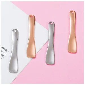 Luxury Beauty Scoop Lip Cream Spoon Metal Silver Scoop Cream Metal Cosmetic Spatula Facial Spoon