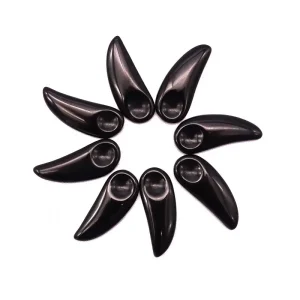 Luxury Customized Make up Mini Black Obsidian Cosmetic Spoon ECO Friendly Spatula Cosmetic Face Massage Cream Spoon for Gift