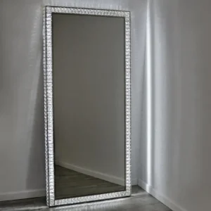 Luxury Full Length Crystal Mirror with LED Light Diamond Vanity Mirror for Bathroom Makeup for Birthday & Wedding