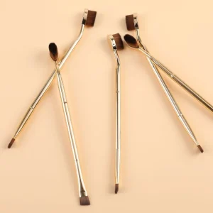 Luxury Gold Pink Blue Double Head Toothbrush Makeup Brush Contouring Brush Beauty Tool Single Eyebrow Brush