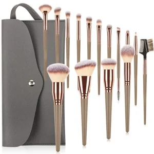Luxury Makeup Brush Set Kit Custom Logo Private Label Many Colors Makeup Brush Set with PU Bag
