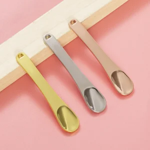 Luxury Metal Makeup Spatula Mini Spoon Beauty Scoop Tool Mask Cream Spoon Facial Cosmetic Cream Stick