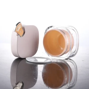 Luxury New Design Custom Double Layer 100g Rotate Makeup Remover Bottle Cleansing Cream Lotion Face Mask Plastic Jar Spoon Silk