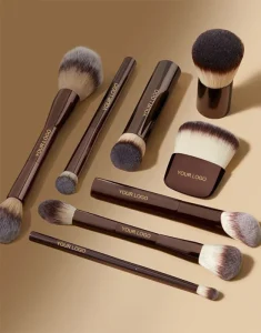 Luxury Professional Kabuki and Highlighter Makeup Brushes Set High Quality Double Ended Every Single Brush for Face and Lips