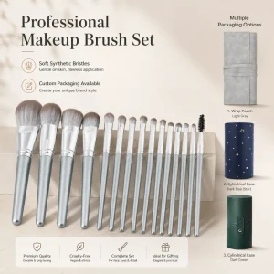 Luxury Silver Handle Soft Bristle Face Eye Foundation Blush Eyebrow Beauty Tools Makeup Brushes Makeup Brush Set