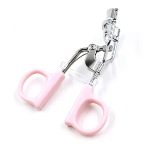 MD Easy Grip Stainless Steel Eyelash Curler with Pink Handle Durable ABS Beauty Tool for Natural Curls Safe Makeup Accessory