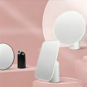 Magnetic Detachable Desktop Makeup Mirror 360 Rotatable HD Vanity Mirror for Dressing Table
