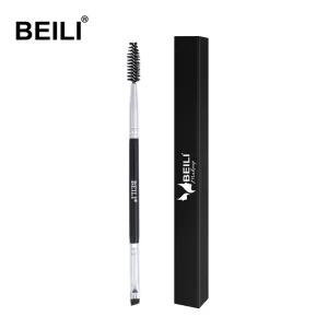 Make up Lip Stick Single Brush Custom Wood Handle Double end Brush Makeup Tool for Face Eyebrow Pencil & Mascara