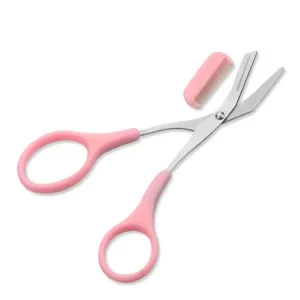 Makeup Beauty Accessories Stainless Steel Eyebrow Trimmer Eyebrow Scissors with Comb