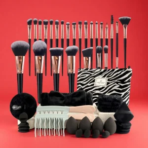 Makeup Brush Kit Soft 47pcs Nylon Face Foundation Blush Eyeshadow Plastic Handle Cosmetic Tools