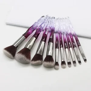 Makeup Brush Set 10pcs Transparent Diamond Makeup Brush Kits