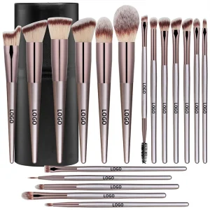 Makeup Brush Set 18 Pcs Premium Synthetic Foundation Professional Travel Custom Logo