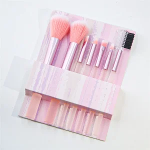 Makeup Brush Set Professional Full Face Contour Set Pink Vegan Brush Kit