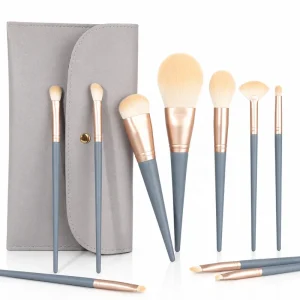 Makeup Brush Set with Bag 10 Pcs Professional Beauty Tool Kit Foundation Eye Shadow Blush