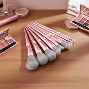 Makeup Brush Set with Brushes Plastic Handle Eyeshadow Blush Tool Kit for Daily Use