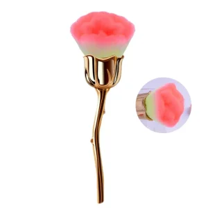 Makeup Brush Soft Bristle Electroplated Rose Nail Dust Brush Single Pack Loose Powder Cleaning Brush Face Nail Art Salon