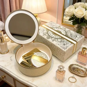 Makeup Mirror That Combines a Mirror and a Makeup Storage Bag