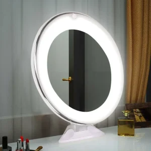 Makeup Mirror With 10X LED Suction Cup Shower Shave Cosmetic Mirrors Light Settings Illuminated Magnifying Beauty Vanity Mirror
