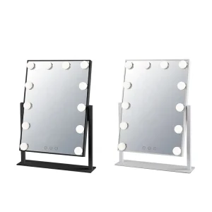 Makeup Mirror With 12 LED Cosmetic Mirror Touch Dimmer Switch USB Operated Vanity Mirror With Stand for Tabletop