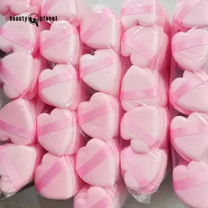 Makeup Sponge Custom Logo Soft Blush Makeup Cotton Powder Puff Customized Velvet Heart Sponge Powder Sponge Puff