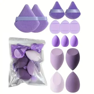 Makeup Sponge Set Waterdrop Puff 14 Pcs Liquid Cream Powder Multi-colored Hydrophilic Polyurethane Sponges Mini Sponge Case