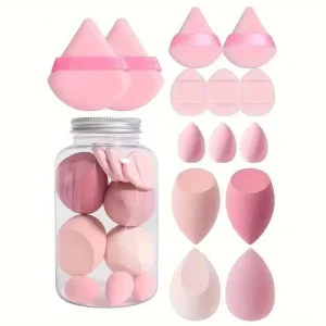 Makeup Sponge Set for Liquid Cream Powder Latex Free Makeup Sponges Multi colored 14 Pcs Blender Sponges With a Box
