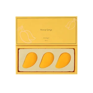 Makeup Sponges 3pcs mango Green Makeup Sponge Packaging Facial Dry Wet Makeup Sponge Kit