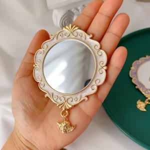 Makeup Tool Compact Makeup Mirror Pocket Portable Gift Mirror With Pendant