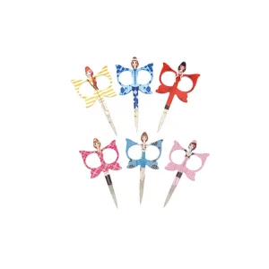 Makeup Woman Manicure Nail Cuticle Eyebrow Scissors with butterfly Shape Pattern Printed Stainless Steel Curve Blades
