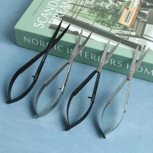 Manicure Small Spring Scissors Stainless Steel Eyebrow Trimmer Makeup Artist Dovetail Large Curved Scissors