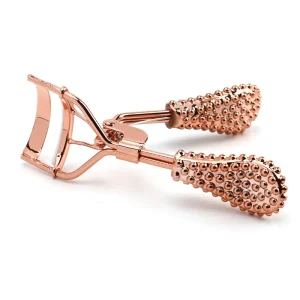 Manual Metal Eyelash Curler with Silicone Pad, Rose Gold Finish