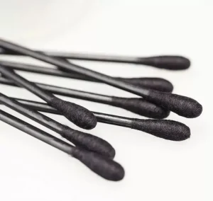 Manufacture in China Daily Ear Use Black Single Packing Plastic Cotton Swabs Paper Stick Cotton Buds