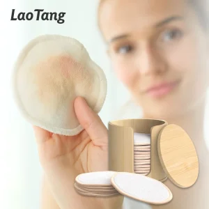 Manufacturer Custom Washable Bamboo Charcoal Cotton Cleansing Face Makeup Remover Pads