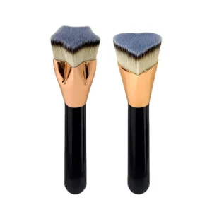 Manufacturer Five-Pointed Star Flat Head Seamless Foundation Brush Single Bright Black Wooden Handle Makeup Brush