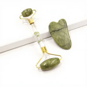 Manufacturer Jade Roller Green Phoenix Floral Resin Rod Double headed Wheel Scraper Small Ox Horn Two piece Set Health
