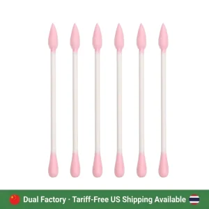 Manufacturer Pointed Round Head Cotton Swab 200pcs Paper Stick Cotton Bud With Round Box