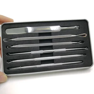 Manufacturer Supply Facial Care Tools 6pcs Stainless Steel Blackhead Acne Removal Tool Kit