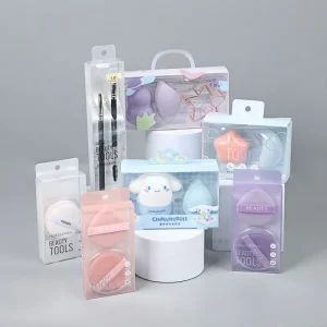 Manufacturer of Clear PET Foldable Plastic Gift Boxes for Cosmetic Tools Packaging Perfumes Lipsticks Wigs Beauty Sponge Blender
