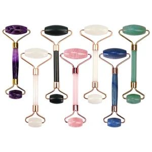 Manufacturers Customized Double Head Jade Roller Spot Facial Body Energy Set for Gift