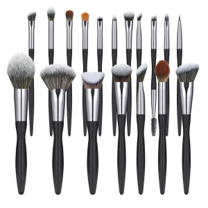 Manufacturers Sale 16 Pcs Black Synthetic Brush Make up Private Label Cosmetic Makeup Brush Set