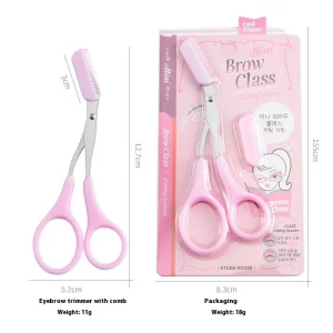 Manufacturer’s Stainless Steel Eyebrow Clipper Salon Level Eyebrow Trimming Set with Comb and Anti slip Grip
