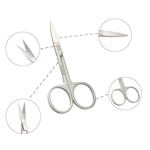 Matte Silver Color Makeup Scissors Stainless Steel Cosmetic False Eyelashes Scissors Beauty Mini Eyebrow Scissors