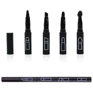 Melason Synthetic Hair Blending Custom Single Blush 4 in 1 Detachable Makeup Brush Set Private Label Eyeshadow Eyebrow Brush