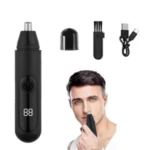 Men’s Electric Nose Ear Eyebrow Hair Trimmer Electric Cleaning Tool for Shaving Low Noise Portable Mini Shaving Nose Hair Clip