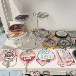 Metal Compact Mirror Foldable Double Sided for Makeup Tool Factory Direct Custom Logo Pocket Mirror