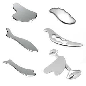 Metal Facial Spoon Stainless Steel Body Massage Guasha Scraper Stainless Steel Metal Gua Sha Board Metal Facial Gua Sha Tool