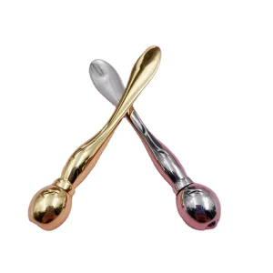 Metallic Makeup Spoons Mini Mask Scoop Gold Metal 10cm Cosmetic Spatula