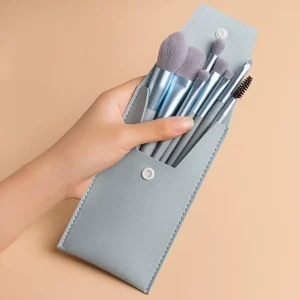 Mini 8 Piece Makeup Brush Set Eyebrow Pencil Mascara Soft Synthetic Fibre Travel Set for Concealer Eye Shadow Eyelash Brush