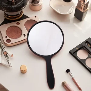 Mini Compact Single Sided AI Cosmetic Mirror Personalized Logo Makeup Mirror Handle Single Sided AI Mirror